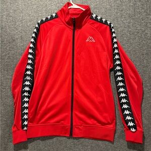 Kappa Track Jacket Mens L red Banda Anniston Slim Racing zip up graphic sleeves